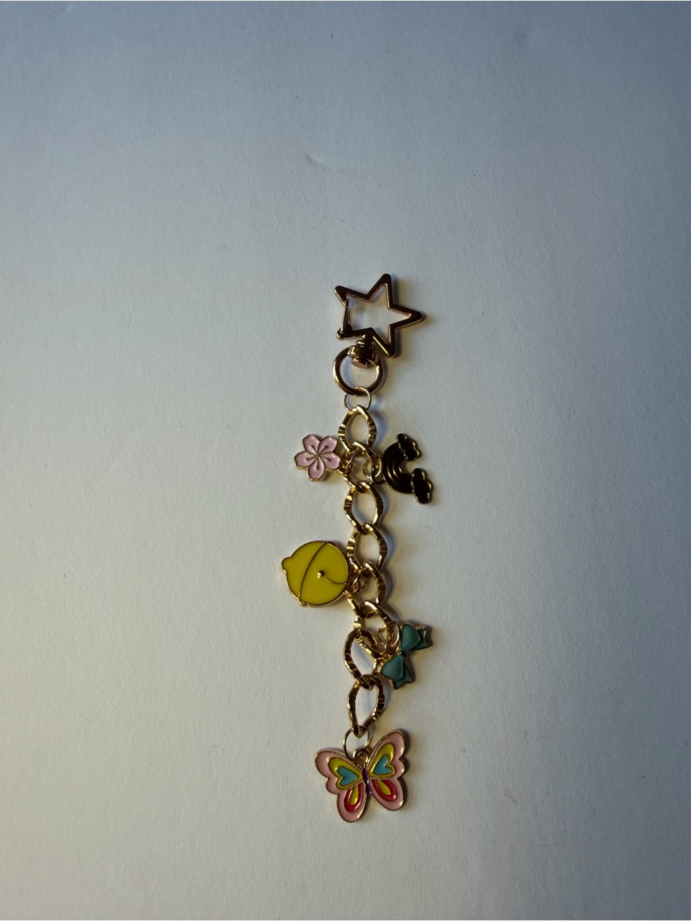 Gold-Tone Multicharm Bag charm with Yellow, Pink & Teal Accents
